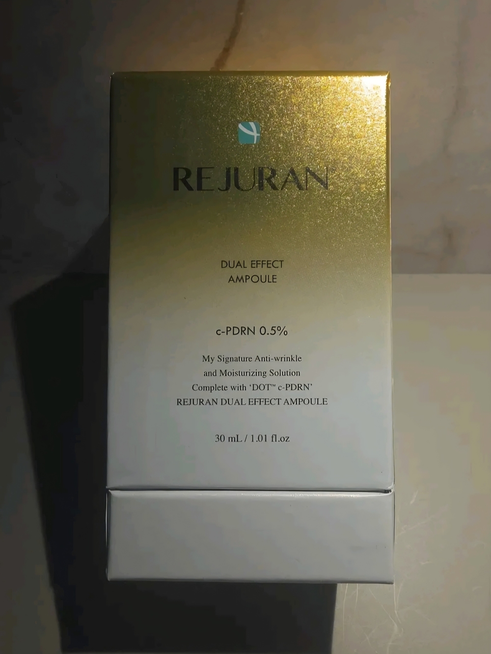 Rejuran Dual Effect Moisturizing Ampoule — Gold & White
